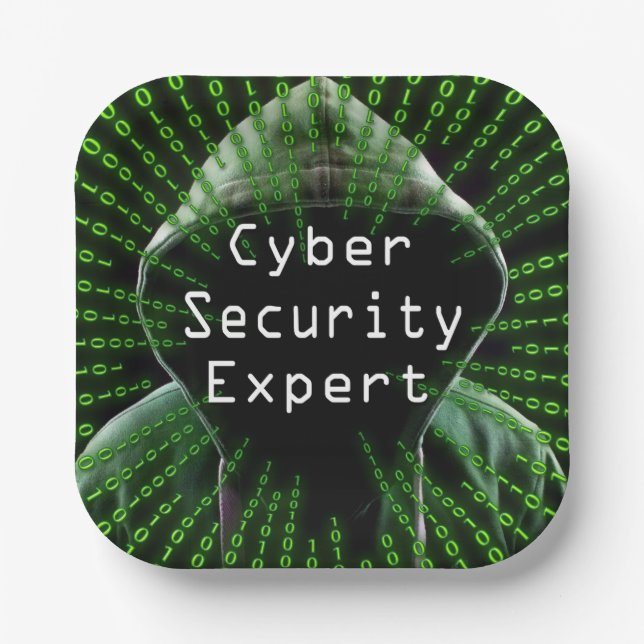 Cyber Security Business Expert Paper Plates (Front)