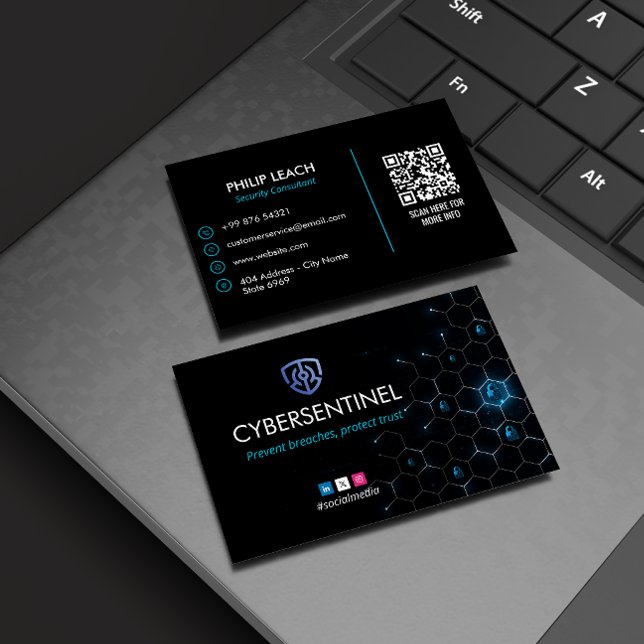 Cyber Security Business | Simple Dark Futuristic Business Card (Creator Uploaded)