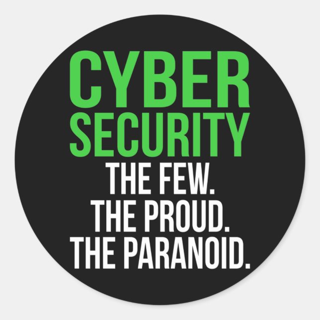 Cyber Security Computer IT Tech Software Classic Round Sticker (Front)