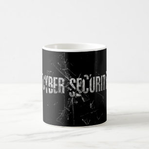 Cyber Security Cool Silver Glass Typography Modern Coffee Mug