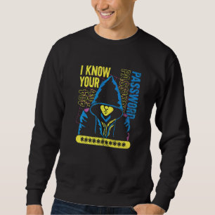 Cyber Security Cyber Hacker I Know Your Password Sweatshirt
