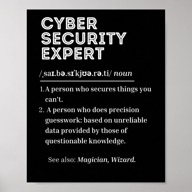 cyber security, definition poster (Front)