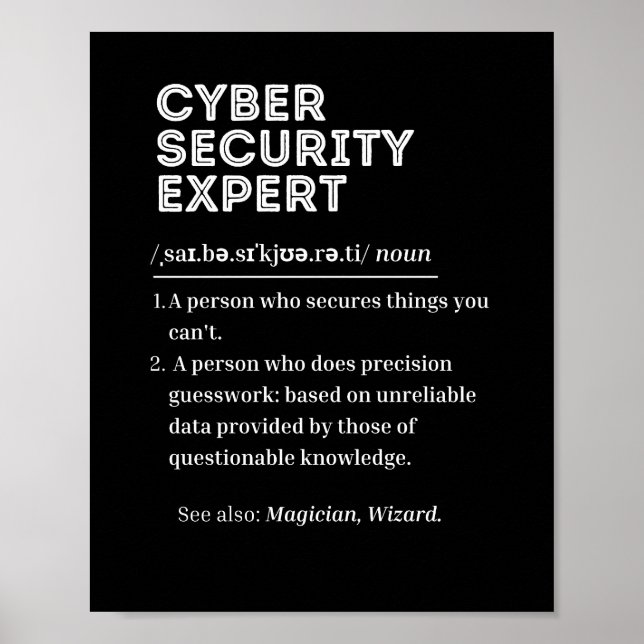 cyber security, definition poster (Front)