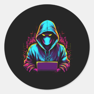 Cyber Security Expert For White Hacker And Cyber W Classic Round Sticker