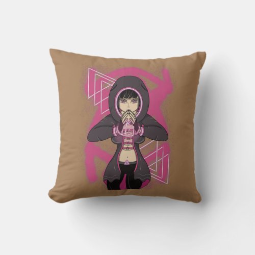 Cyber Security Girl Computer Hacker Cryptography Throw Pillow