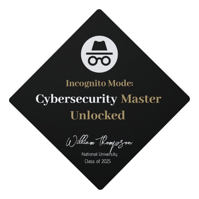 Cyber security IT Incognito Mode Computer Tech  Graduation Cap Topper (Front)