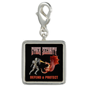 Cyber Security Knight Dragon Defense Charm