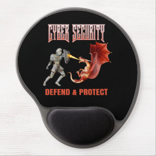 Cyber Security Knight Dragon Defense Gel Mouse Pad