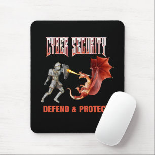 Cyber Security Knight Dragon Defense Mouse Pad