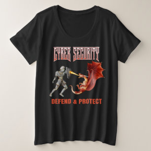 Cyber Security Knight Dragon Defense Plus Size T-Shirt