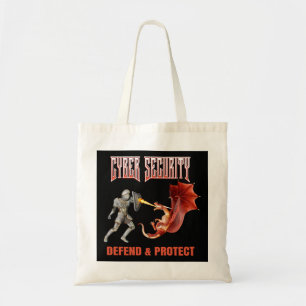 Cyber Security Knight Dragon Defense Tote Bag