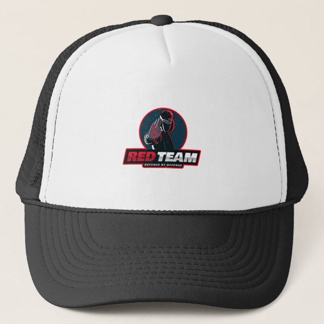 Cyber Security Red team - Defense by offense Trucker Hat (Front)
