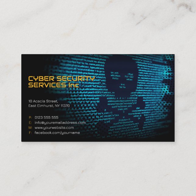 Cyber Security Services | Security Consulting Business Card (Back)
