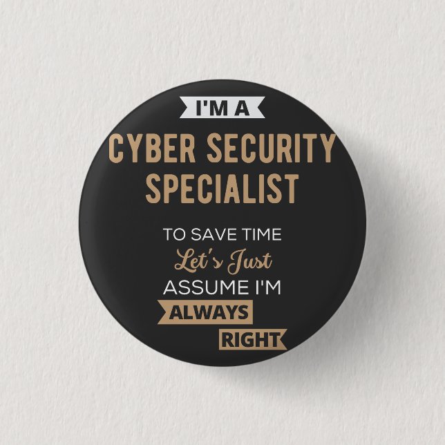 Cyber Security Specialist Button (Front)
