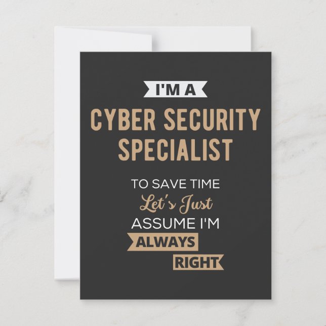 Cyber Security Specialist Thank You Card (Front)