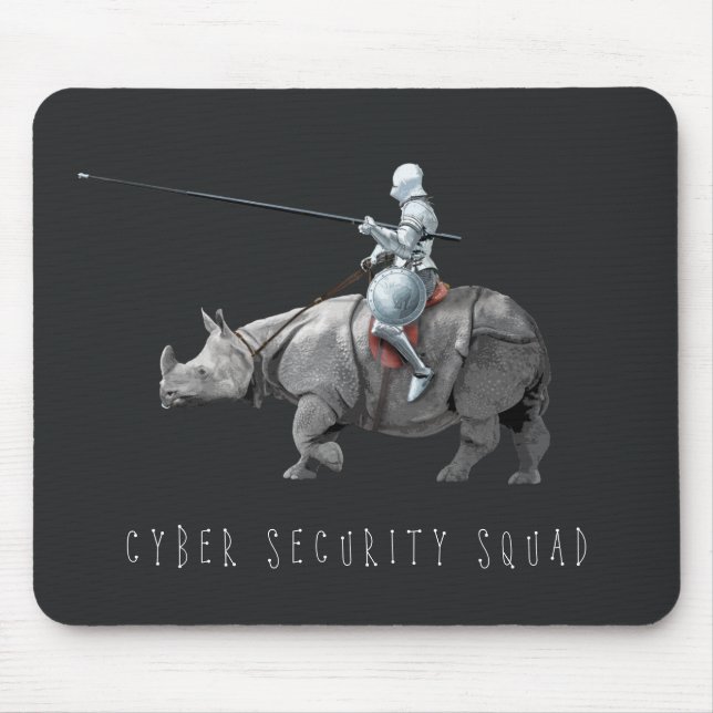 Cyber Security Squad armor shield knight rhino Mouse Pad (Front)