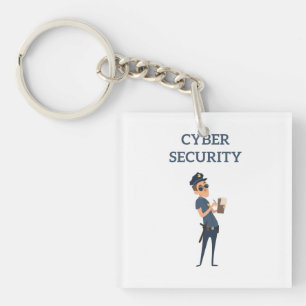 Cyber Security: The Cool Cop on Patrol Keychain