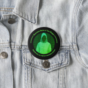 Cyber Security Themed Hooded Guy: Trade Show Promo Button