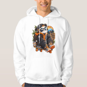 Cyber Skater Panda Streetwear Art Hoodie