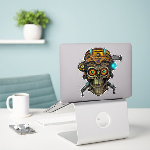 Cyber-Skull Steampunk Mechanic Decal