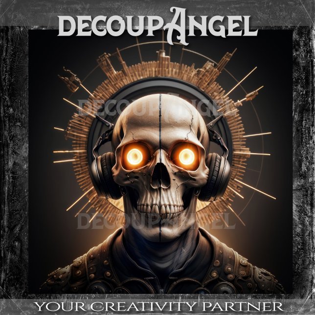 Cyber Skull Symphony Decoupage Tissue Paper (Creator Uploaded)