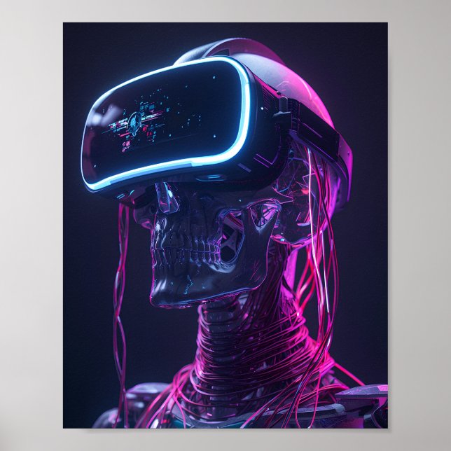 Cyber Skull VR — Futuristic Gaming Poster (Front)