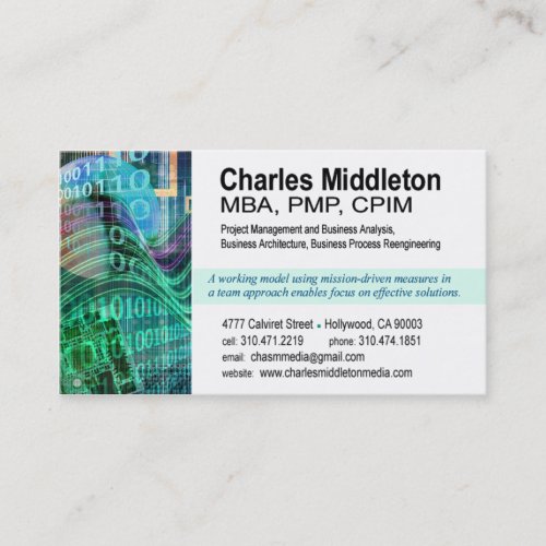 Cyber Tech_1 Business Card template whiteaqua