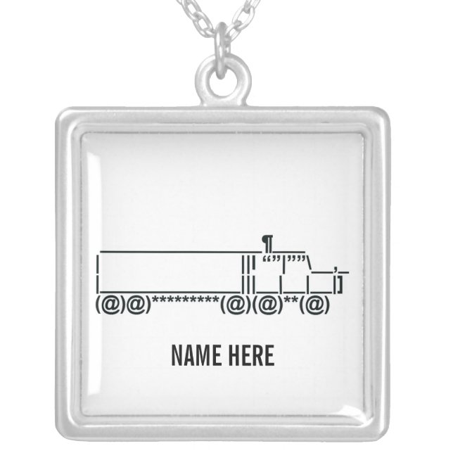 Cyber Truck Driver Symbol Silver Plated Necklace (Front)