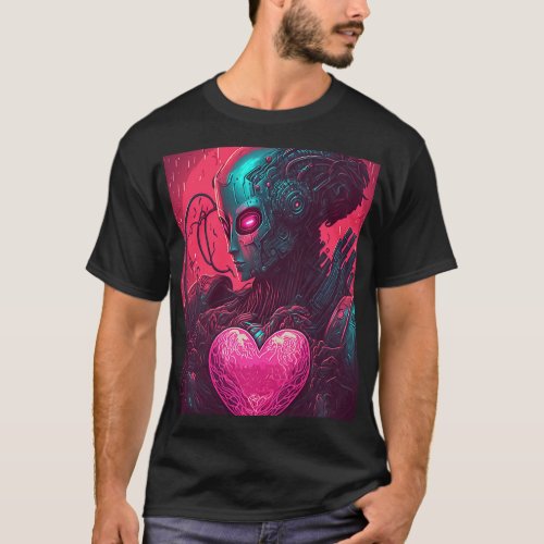 Cyber Valentine Design of Cybernetic Woman  T_Shirt