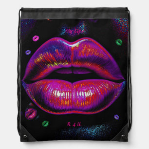 Cyber Venus Lips - My Lips R 4 U Drawstring Bag
