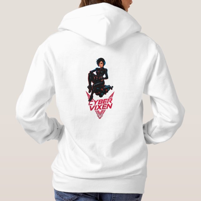 Cyber Vixen Gamer Girl Gaming Graphic - Video Game Hoodie (Back)