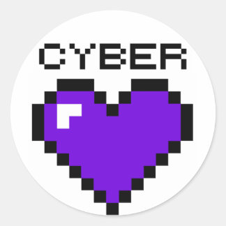 Cyber Warfare Purple Heart Classic Round Sticker