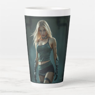 Cyber Warrior of the Future - Strength and Style Latte Mug