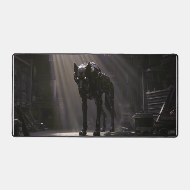 Cyber Wolf Gaming Mousepad Desk Mat (Front)