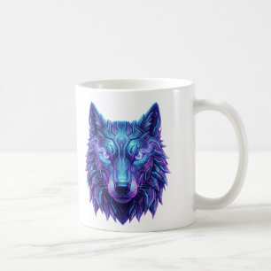 Cyber Wolf Spirit Guardian of Intuition Coffee Mug