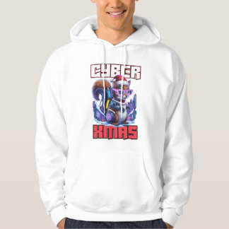 Cyber Xmas Squirrel: Futuristic Holiday Hoodie