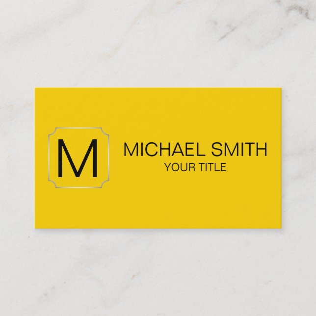 Cyber yellow color background business card (Front)