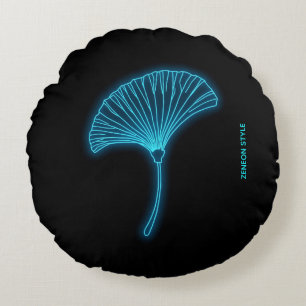 Cyber Zen Neon Ginkgo Pillow - Personalized Est. Y