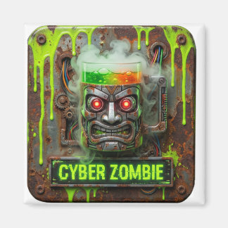 Cyber Zombie Absinthe Tiki Mug Magnet