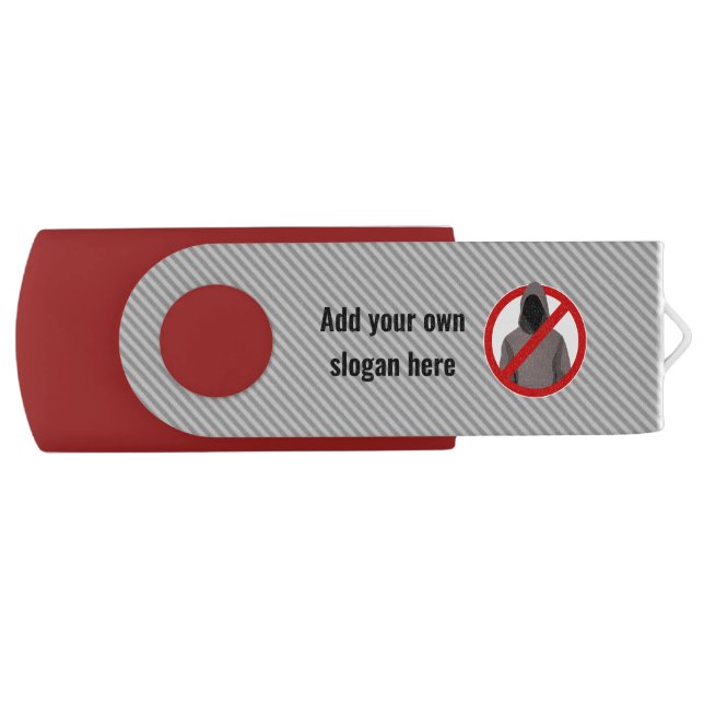 Cybercrime Awareness - Stop Hackers add slogan Flash Drive (Front)