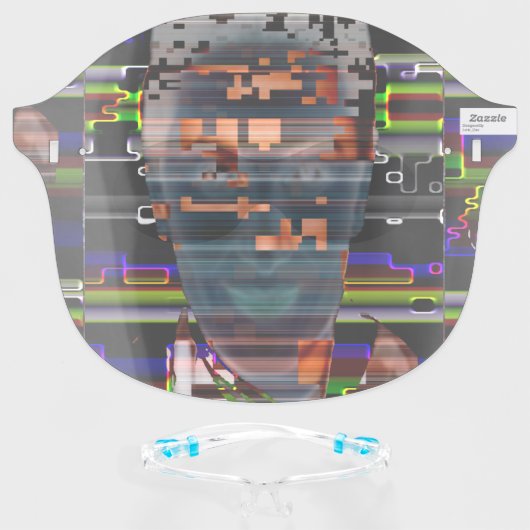 Cyberdazze Hyperface #3 Anti Recognition Mask (Front w/Glasses)