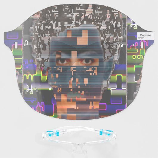Cyberdazze Hyperface #4 Anti Recognition Mask (Front w/Glasses)