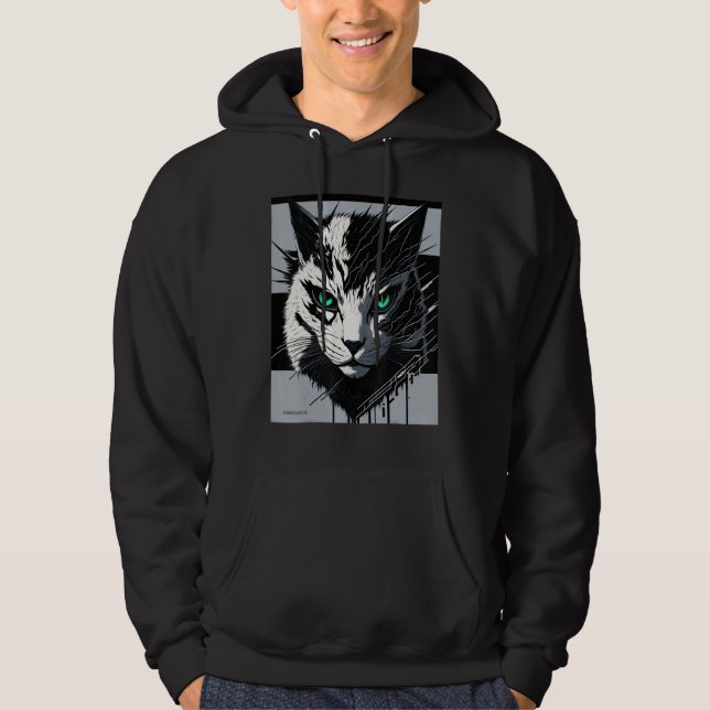 cyberdigital cat ver 1 hoodie (Front)