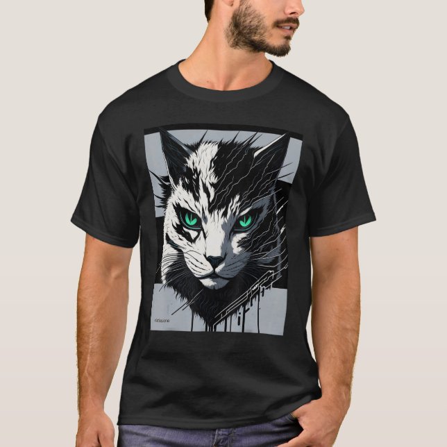 cyberdigital cat ver 1 T-Shirt (Front)