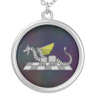 Cyberdragon Silver Plated Necklace