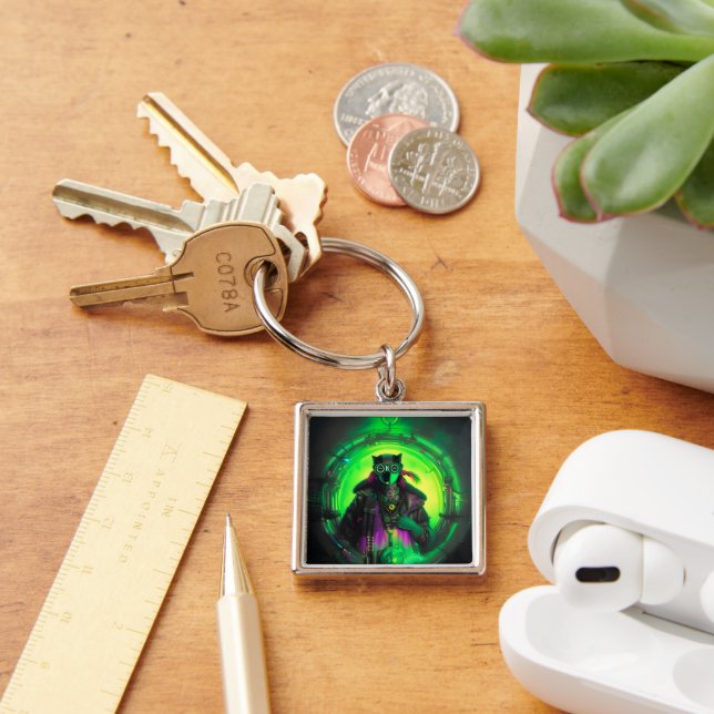Cybergoth Cat Man Keychain (Desk)