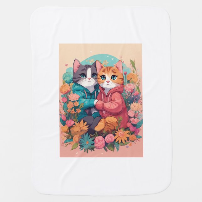 CyberLion: Futuristic Geometric Lion Head Baby Blanket (Front)