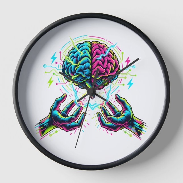 Cybernetic Circuit Brain Electrical Engineering Clock (Front)