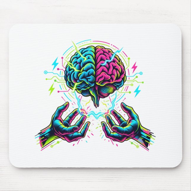 Cybernetic Circuit Brain Electrical Engineering Mouse Pad (Front)