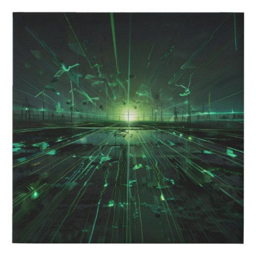 Cybernetic Dawn Faux Canvas Print